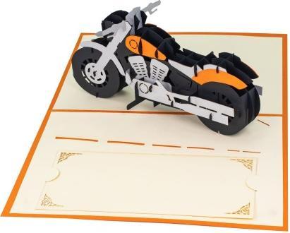 Produktbild Hervorragend 3D Pop-up Karte Harley Davidson orange (1 Stk.)