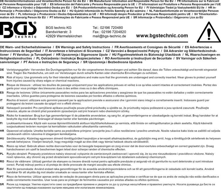 Produktbild BGS Gummi-Durchgangstüllen-Sortiment metrisch 180-tlg.