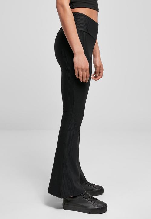 Actual product image Urban Classics Ladies High Waist Rib Boot Cut Leggings (XS)