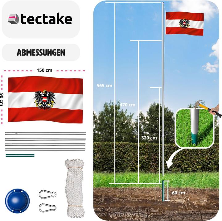Produktbild tectake Fahnenmast