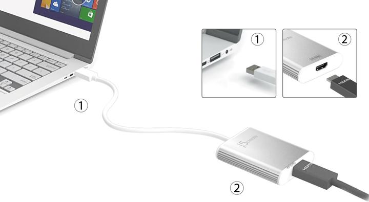 Produktbild j5Create USB 3.0 zu (USB, 7.60 cm)