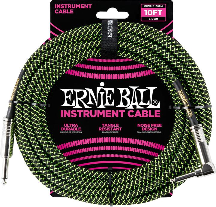 Produktbild Ernie Ball Instrumentenkabel 6077 – 3.05 m, Grün/Schwarz, Länge: 3.05 (3.05 m, Gerätespezifisch)