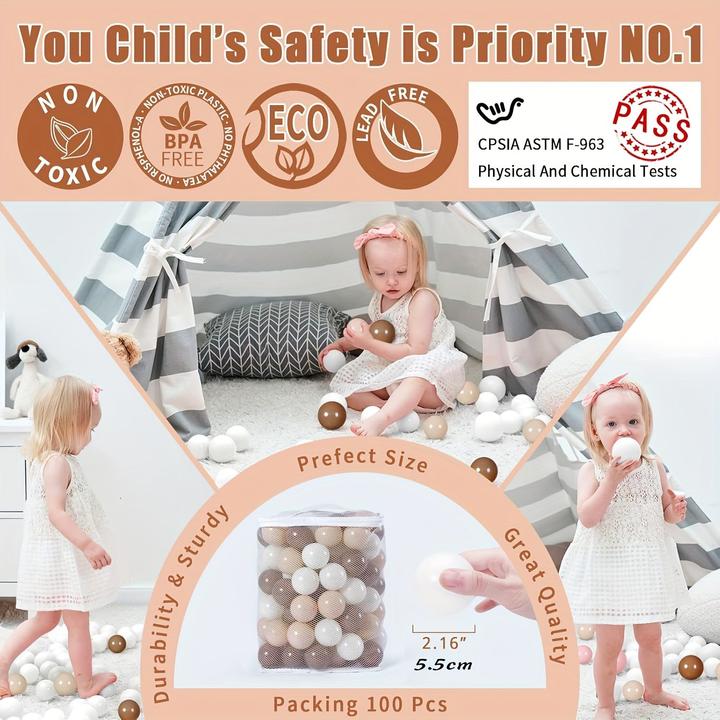 Produktbild Activity Board Oeans Ball Pit Balls 100er Pack - BPA&Phthalat frei Ungiftige Spielbälle Weiche Plastikbälle Kinder