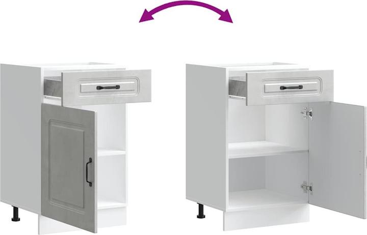 Actual product image VidaXL Kitchen base unit Kalmar Concrete grey Wood-based sink base unit (50 x 46 x 81.5 cm)
