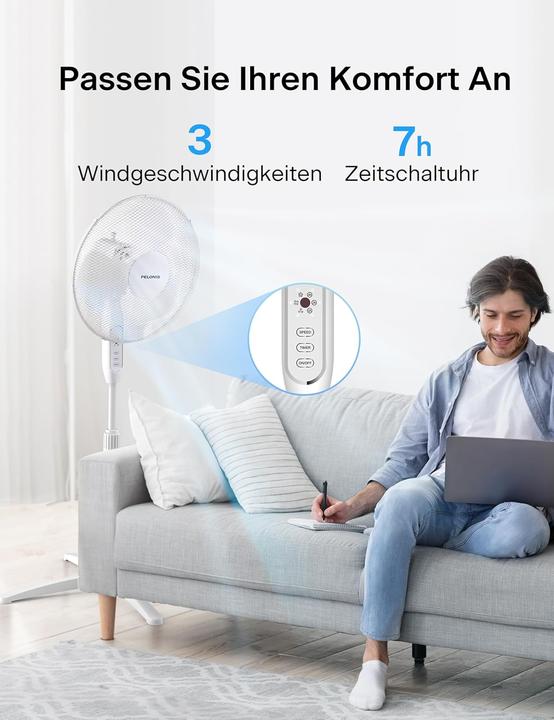 Actual product image Pelonis Standventilator FS40-16JRA mit Fernbedienung und Timerfunktion (43 dB)