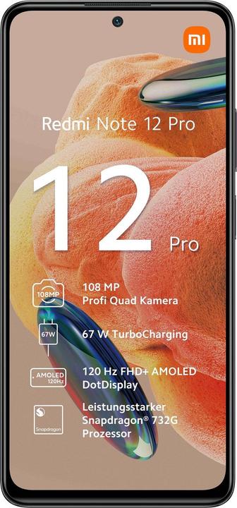 Actual product image Xiaomi Redmi Note 12 Pro 4G (256 GB, Graphite gray, 6.67", Dual SIM, 108 Mpx, 4G)