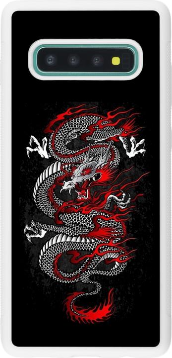 Produktbild PhoneLook Hülle Silikon weiss Japanese style Dragon Tattoo Red Black (Samsung Galaxy S10+)