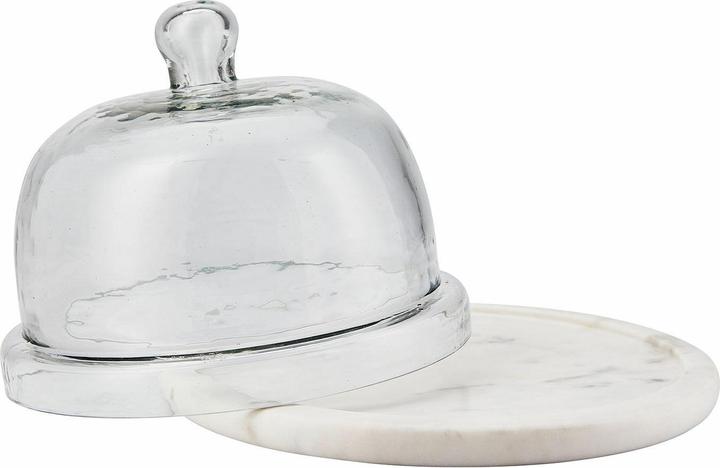Produktbild Loberon Glasglocke mit Platte Barnsdale klar/weiss