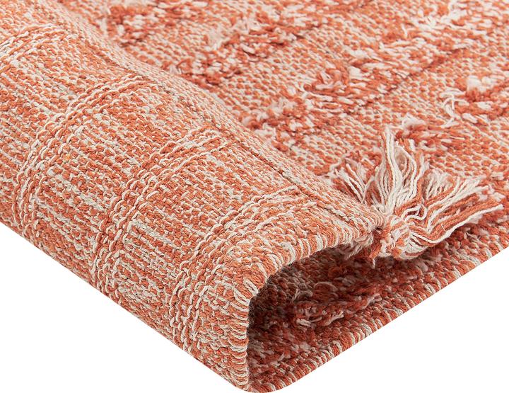 Actual product image Beliani Carpet cotton orange 80 x 150 cm short pile MUGLA (150 x 80 cm)