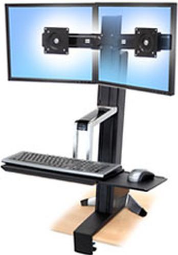 Produktbild Ergotron desk stand, WorkFit-S dual, adjustable, 24 inch VESA +, lift, r (Tisch, 24")