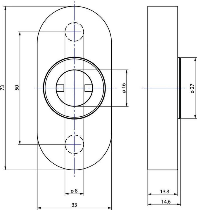 Image du produit Mega Demi-garniture de poignée de porte 33.103/34.190 (Poignée de porte)