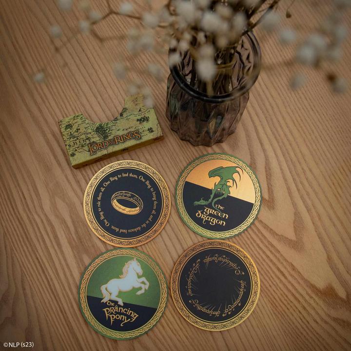 Actual product image Cinereplicas Lord of the Rings: Coaster (Set of 4) (4 x, Glass coaster)