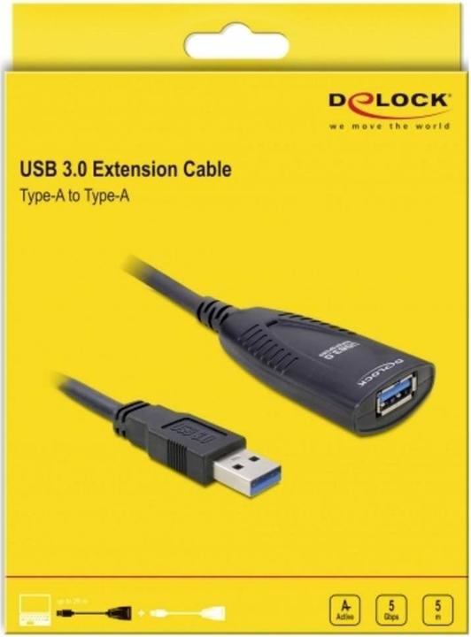 Produktbild Delock aktives USB 3.0 Verlängerungskabel (5 m, USB 3.0)