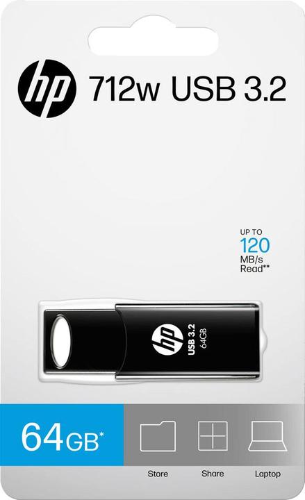 Actual product image HP 64GB 712w Black USB 3.2 Flash Drive (64 GB, USB-A)
