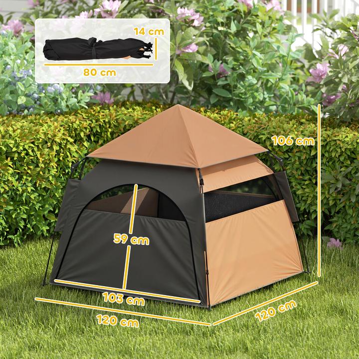 Actual product image PawHut Haustierzelt Polyester Braun (Dog tent)