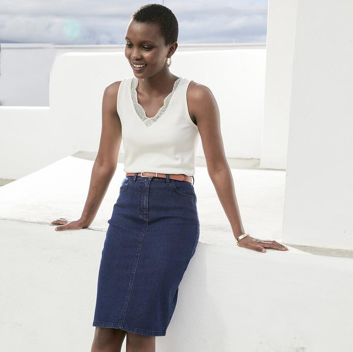 Image du produit Anne Weyburn Jupe en jean en denim stretch (40)
