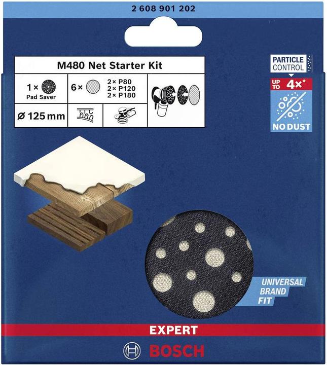 Produktbild Bosch Professional Zubehör EXPERT M480 Starter-Set für Exzenterschleifer, 125 mm, 7-tlg. (80, 120, 180)