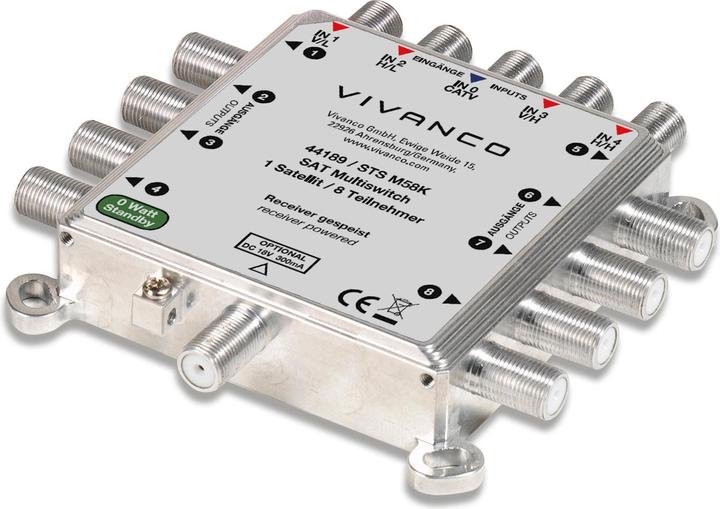 Image du produit Vivanco Commutateur multiple SAT 5/8 numérique, compact (Multi commutateur)