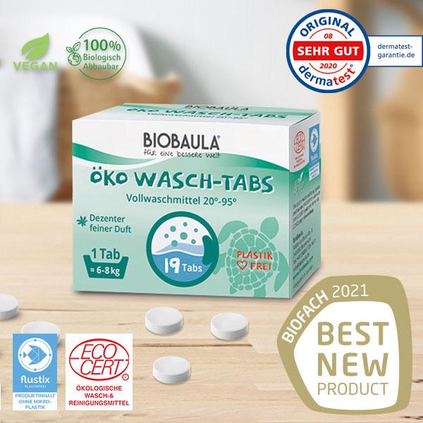 Produktbild BioBaula Waschmittel Kapseln Öko Wasch-Tabs 19 Stück (19 Waschgänge, Waschpods)