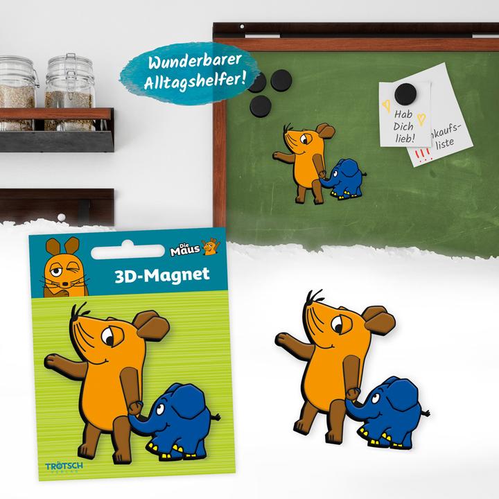 Produktbild 3 D Magnet Maus und Elefant mehrfarbig (1 x)