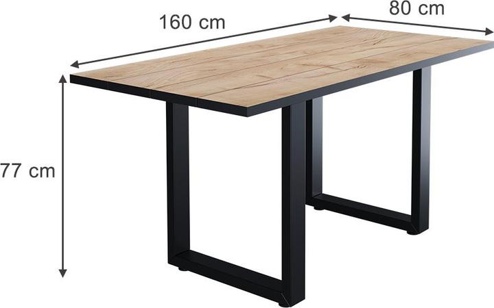 Immagine prodotto Vichy Esstisch Livorno, Schwarz/Goldkraft Eiche, 160 x 80 cm