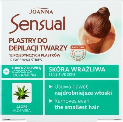 Produktbild Joanna Sensual Aloe Facial Hair Removal Patches 12Pcs + Soothing Olive (Körperlotion, 10 ml)