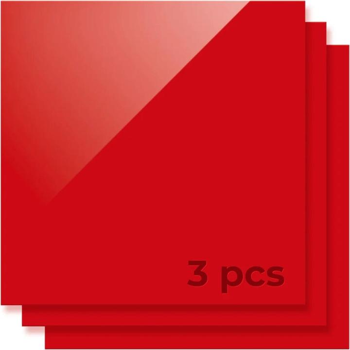 Produktbild XTool 3 mm Red Acrylic Sheets (3-Pack)