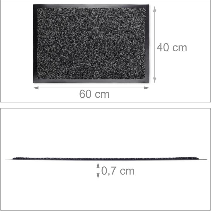 Image du produit Relaxdays Paillasson chiné tapis entrée (60 x 40 x 0.7 cm)