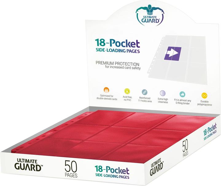 Ultimate Guard UGD010485 - 18-Pocket Side-Loading Pages (50), rot