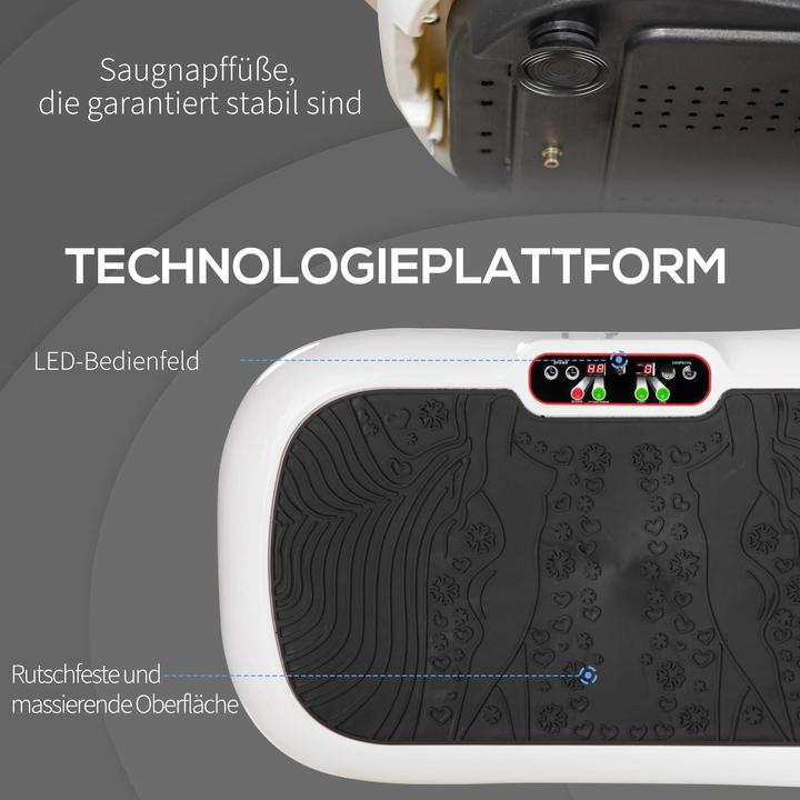 Actual product image Swisshandel24 Vibration plate with 2 fitness bands 99 vibration levels 120 kg load capacity Vibration plate