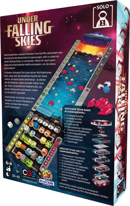 Produktbild Czech games edition CZ114 - Under Falling Skies, Brettspiel, 1+ Spieler, ab 10 Jahre (DE-Ausgabe) (Deutsch)
