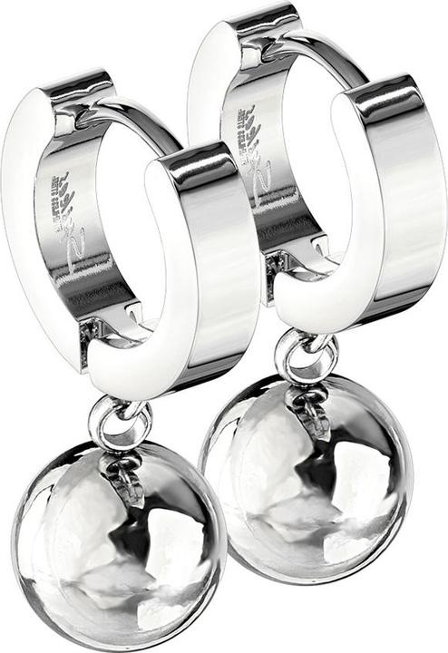 Star Piercing Ohrring zum Klappen silber Anhänger Kugel (ohne Messing, Chirurgenstahl 316L)