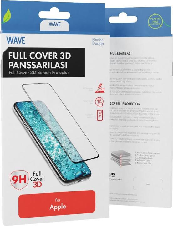 Produktbild Wave 3D panssarilasi, iPhone X / Xs / 11 Pro, musta (1 Stück, Apple iPhone 11 Pro, Apple iPhone X, Apple iPhone XS)