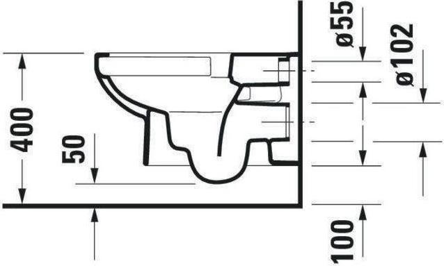 Actual product image Duravit Wall-hung WC DURASTYLE BASIC RIMLESS deep, 365x540mm white WG