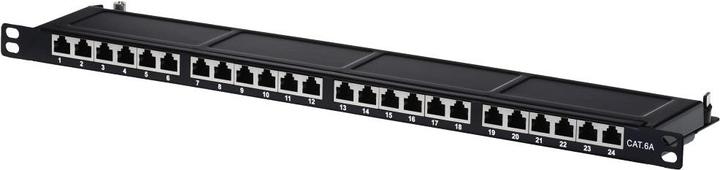 Produktbild Helos Patch Panel - Rack montierbar - RJ-45 X 24 - Grau, RAL 7035 - 0.5U - 48.3 cm (19