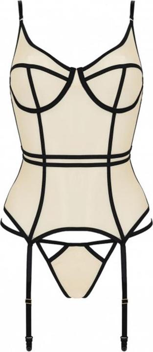 Actual product image Passion PE Serara corset & thong beige S/M (S, M)