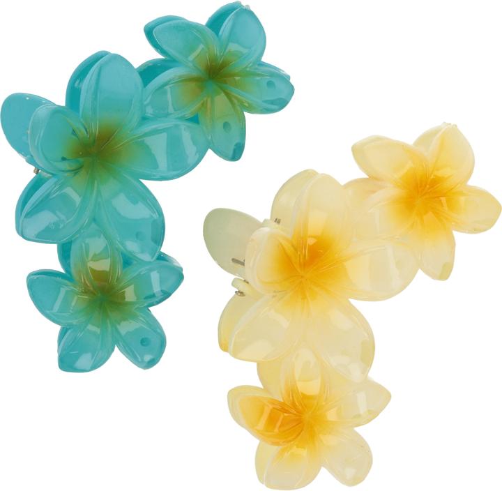 Image du produit Trisa Fashion Frangipani Haarklammern Set Gelb & Hellblau 2 Stk. (2 pcs)