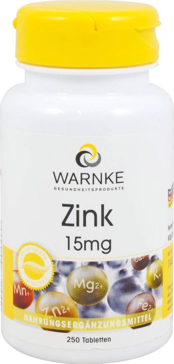 Image du produit Warnke Zinc 15 mg Comprimés, 250 Comprimés (250 pièce(s), Cachets, 83 g)