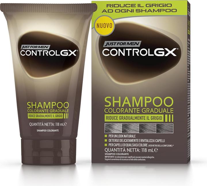 Immagine prodotto Just For Men Control GX Shampoo Colore Graduale 118ml - Nero (118 ml, Shampoo liquido)