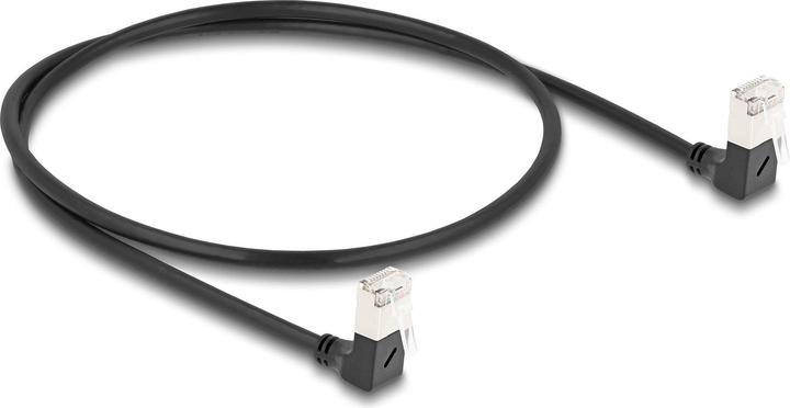 Produktbild Delock RJ45 Netzwerkkabel Cat.6A S/FTP Slim 90° unten / unte (S/FTP, CAT6a, 0.50 m)