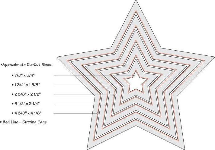 Produktbild Sizzix Framelits Stanzschablonen-Set 5 PK Sterne