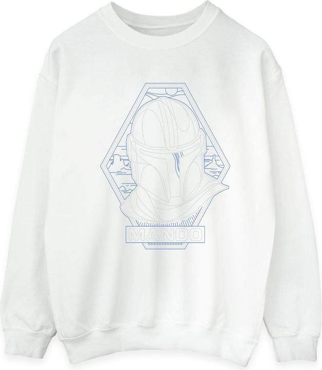 Star Wars The Mandalorian Outline Helm Diamond Sweatshirt (L)