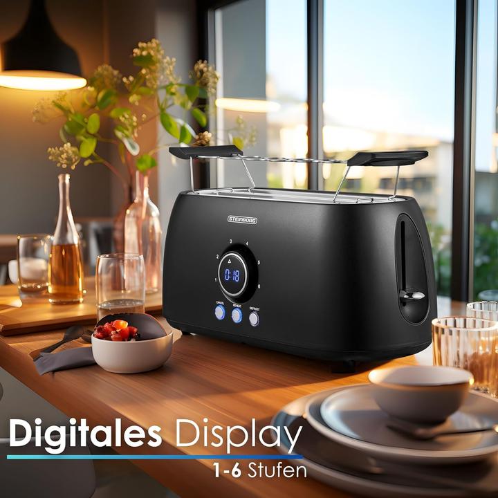 Actual product image Steinborg Langschlitztoaster mit Brötchenaufsatz