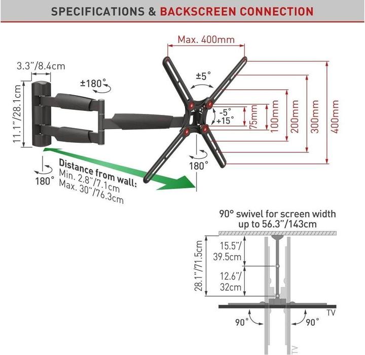 Image du produit Barkan BM343XL Téléviseur 13-65 pouces (Mur, 65", 36 kg)