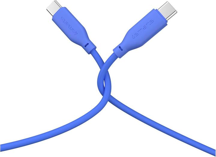 Produktbild 4smarts USB-C / USB-C Silikon-Kabel High Flex 60W 1,5m blau (1.50 m, USB 2.0)