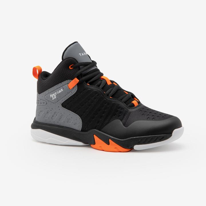 Actual product image Tarmak Kids basketball shoes high - SS500 black/orange (33)