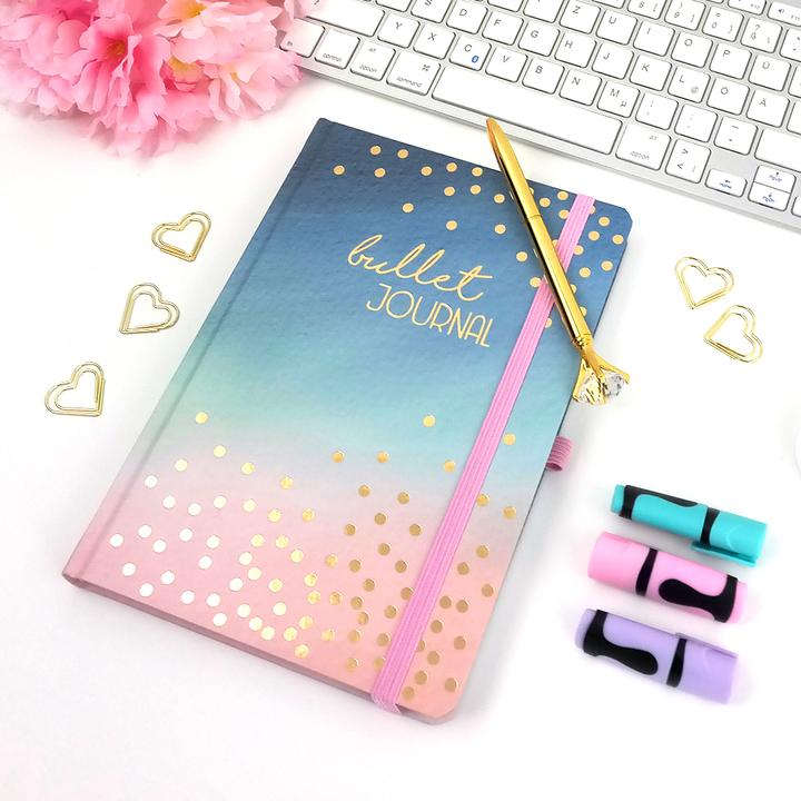 Actual product image Papierdrachen Bullet Journal - (Watercolour) - Notebook A5 dotted (Dotted, Hardcover)