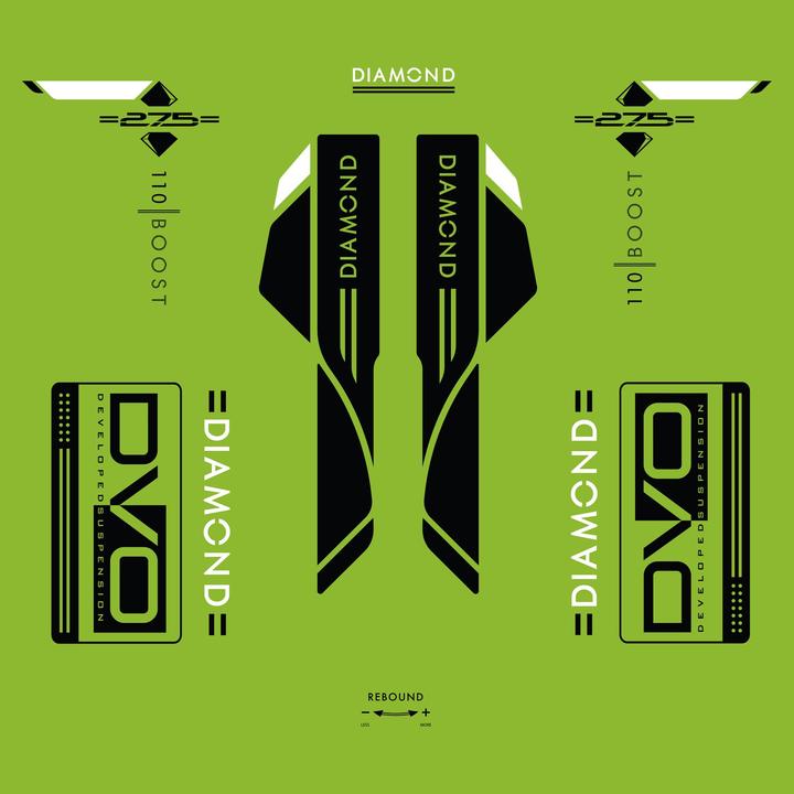 DVO Diamond D1 BOOST Decal Set, 27.5", green SALE