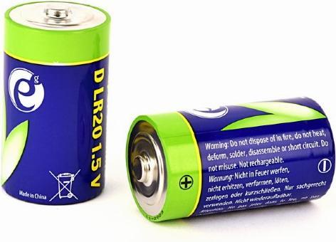 Produktbild Energenie Bateria alkaliczna Gembird LR20 (typ D), 1.5V, 2 sztuki (2 Stk., D)