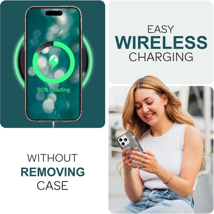 Produktbild Nalia Klare Glitzer Silikon Hülle (Apple iPhone 15 Pro Max)